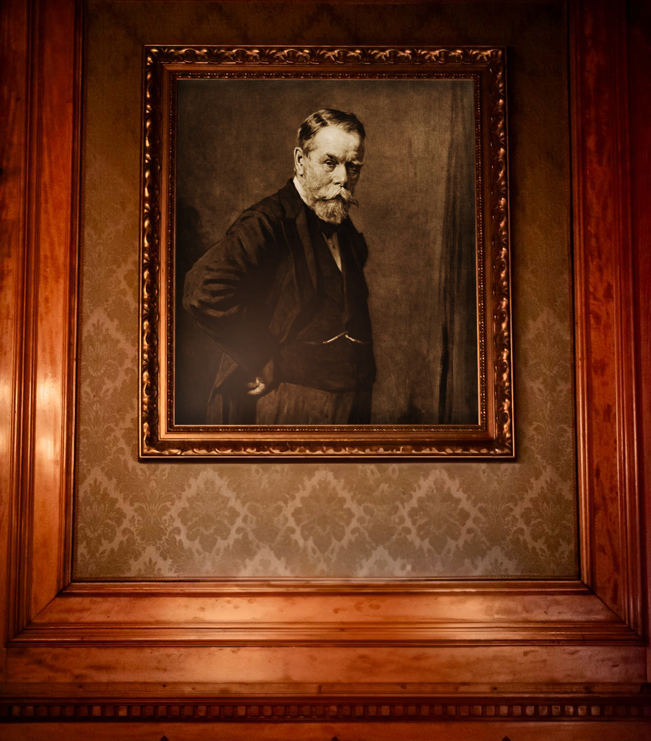 a portrait of a man in a suit and tie