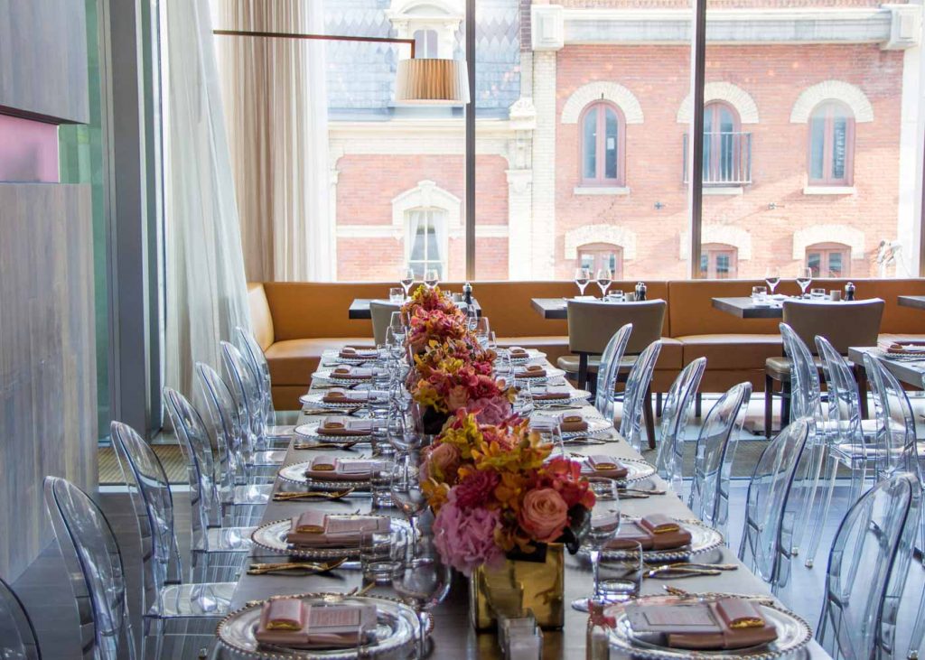 Shot of tablescape at Luma Event Venue in Toronto