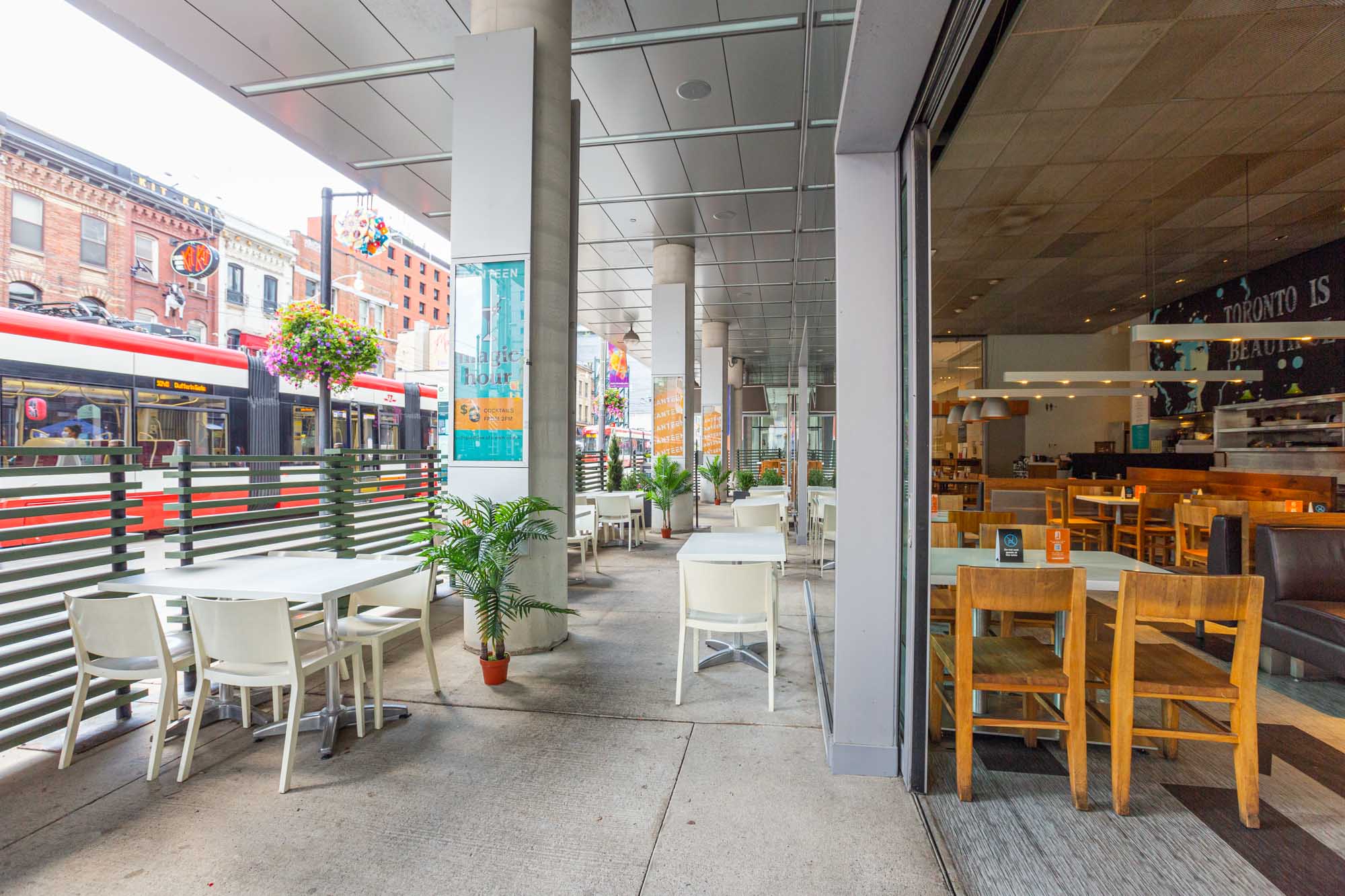 Canteen's patio on King Street in the TIFF Bell Lightbox.