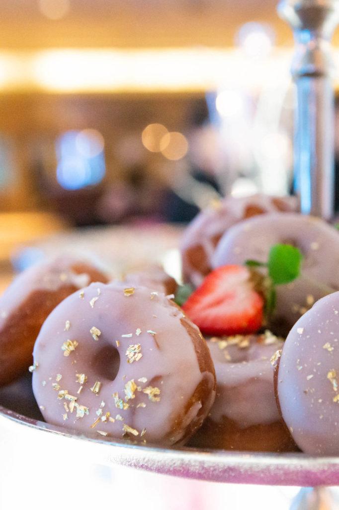 Gold-flake topped donuts at The Carlu