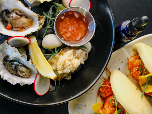 oysters and shrimp bao downtown dining week alchemy bar
