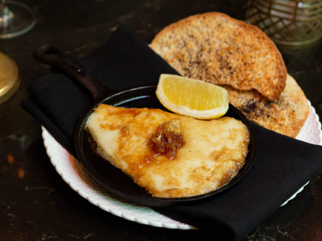Saganaki Cheese and Crispy Pita