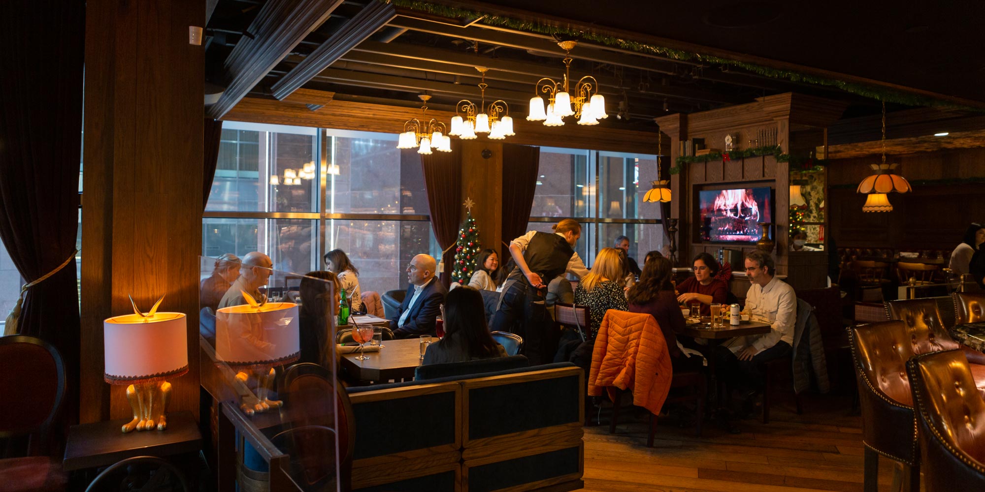 The Rabbit Hole dining room with a group dining