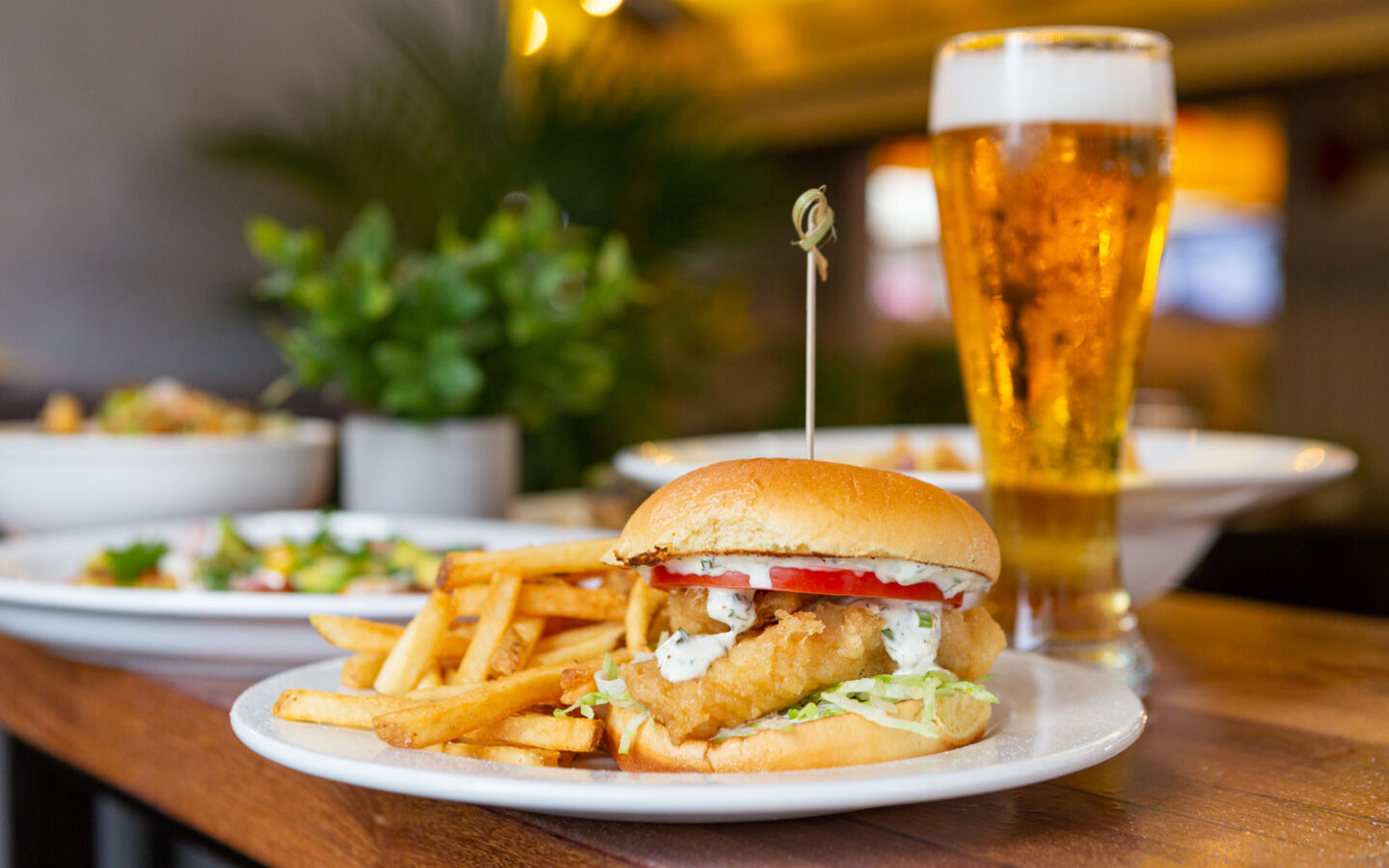 Plate of Love My Tenders Sandwich with fries