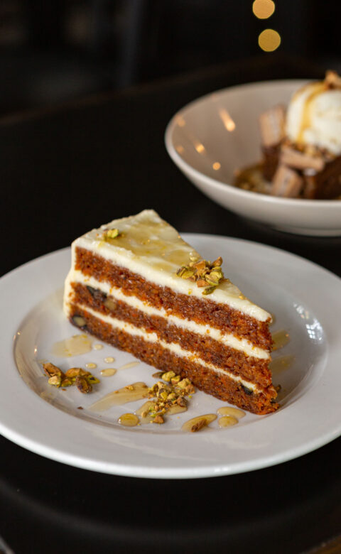 plate of O&B carrot cake